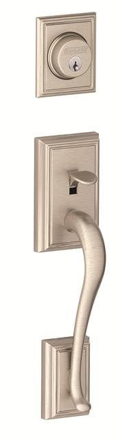 Addison Handleset with Double Cylinder Deadbolt and Siena Door and Rosette, Matte Black, Keyed Alike, Yes