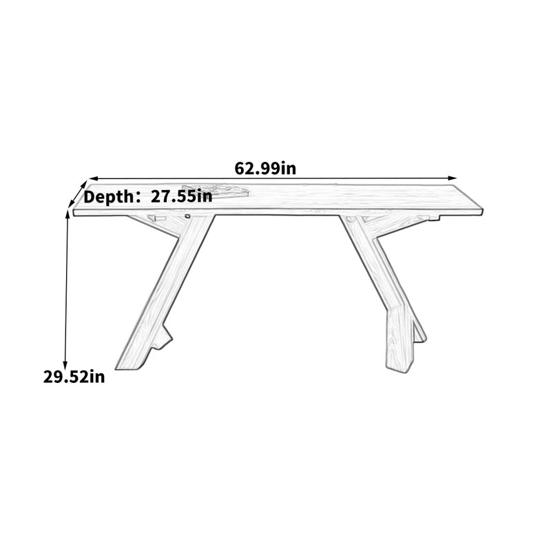 Amariyae simple home rectangular dining table, 29.52"H x 62.99"L x 27.55"W