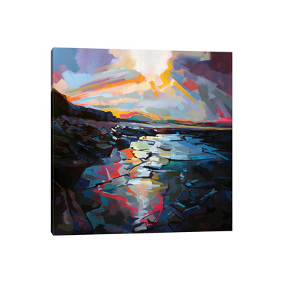 Sunlit Rocks At Tullaghan by Kevin Lowery - Wrapped Canvas Painting