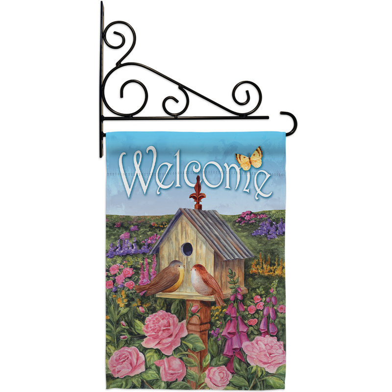 Ensemble de drapeaux en polyester 18,5 po x 13 po Welcome Bird House