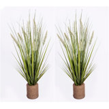 40" Artificial Onion Grass in Decorative Vase