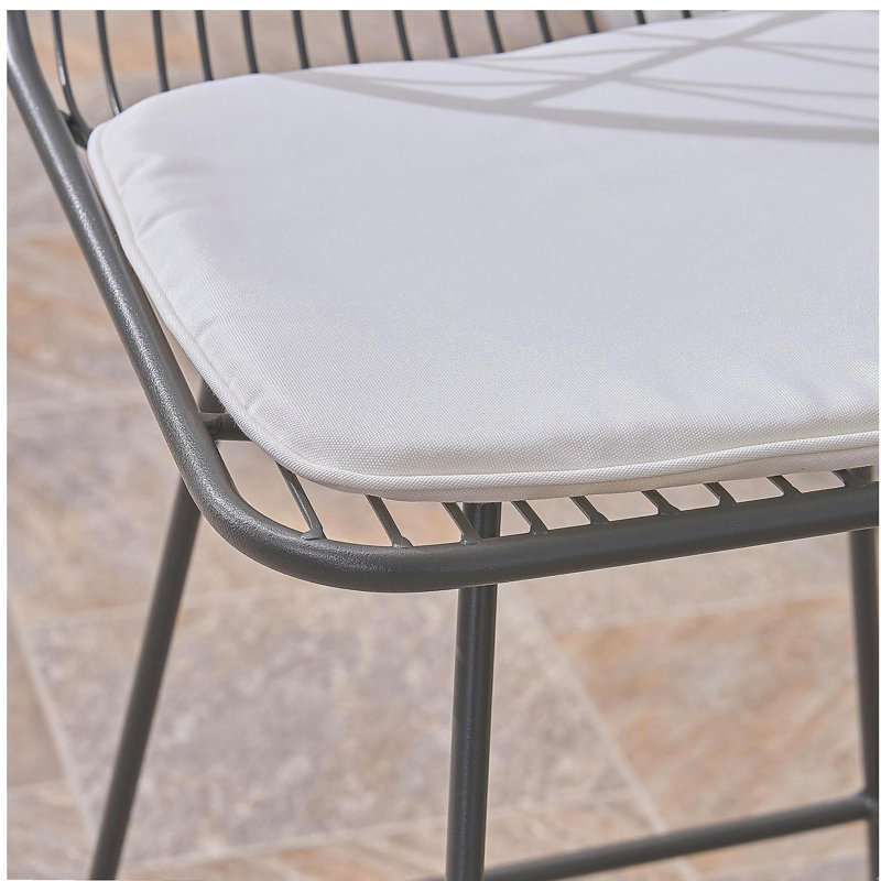 TABOURET NIEZ, Coussin ivoire / structure grise