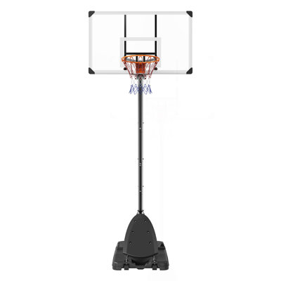 Basketball Hoop, 7.6-10 Ft Adjustable Height Portable Backboard System, 54 Inch Basketball Hoop & Goal, Kids & Adults Basketball Set With Wheels, Stan