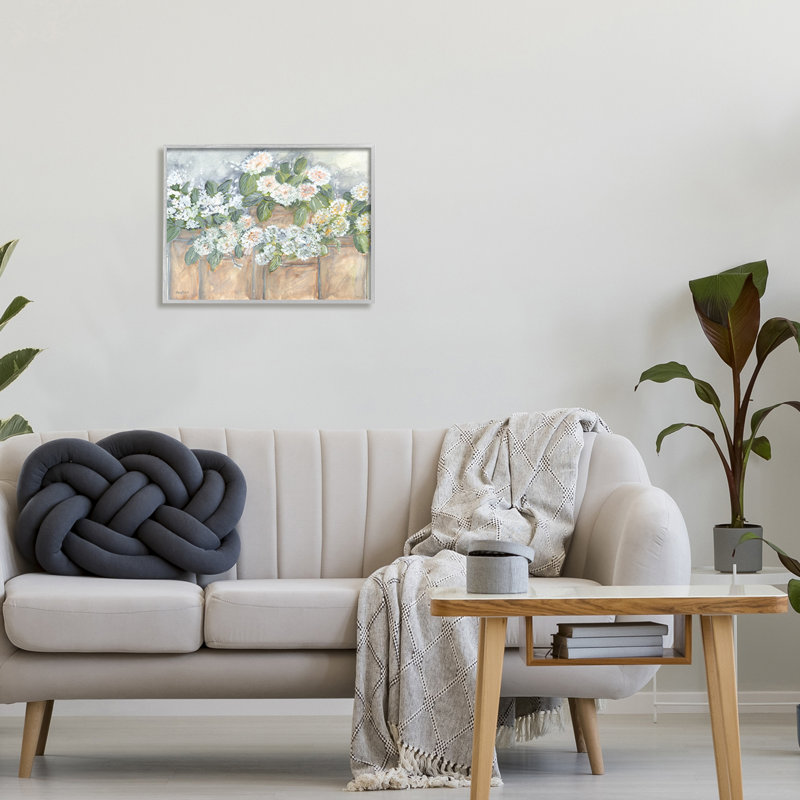 Arrangement de bouquets de fleurs blanches rustiques champêtres par Roey Ebert - Peinture, H 16 po x l 20 po x P 1,5 po