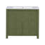 Organisateur de meuble-lavabo 36 po avec lavabo, ensemble d'armoire combinée, armoire de rangement pour salle de bain, vert olive