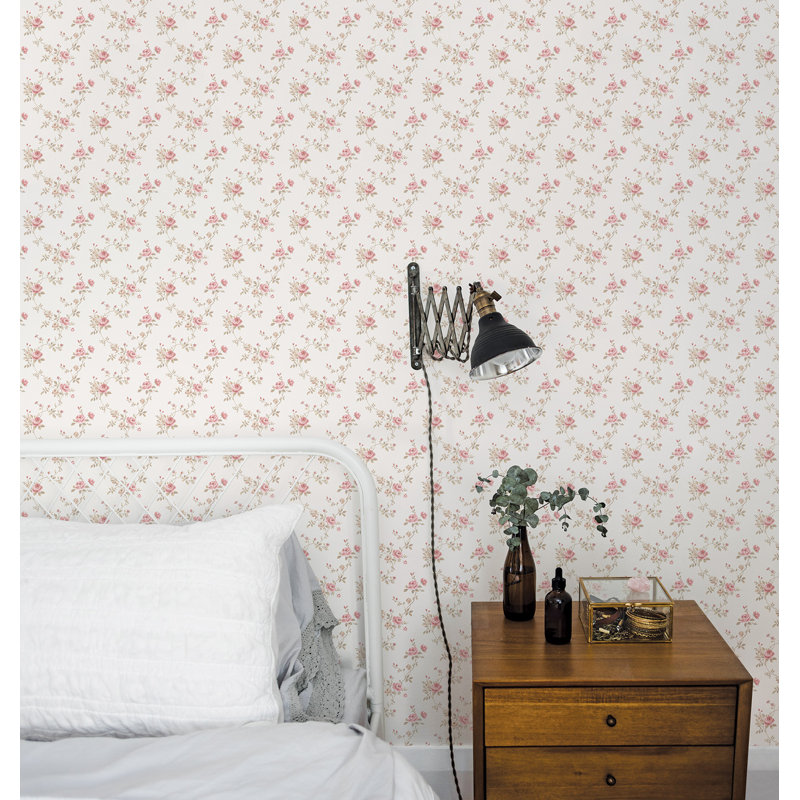 Miniatures 3 Collection Multi Floral Trail Wallpaper Roll, Pale Pink/Pale Green/Ivory