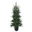 Sapin de Noël artificiel en pot de 1,37 m (4,5 pi) avec feuillage de pin vert et pommes de pin naturelles, 9 fonctions d'éclairage
