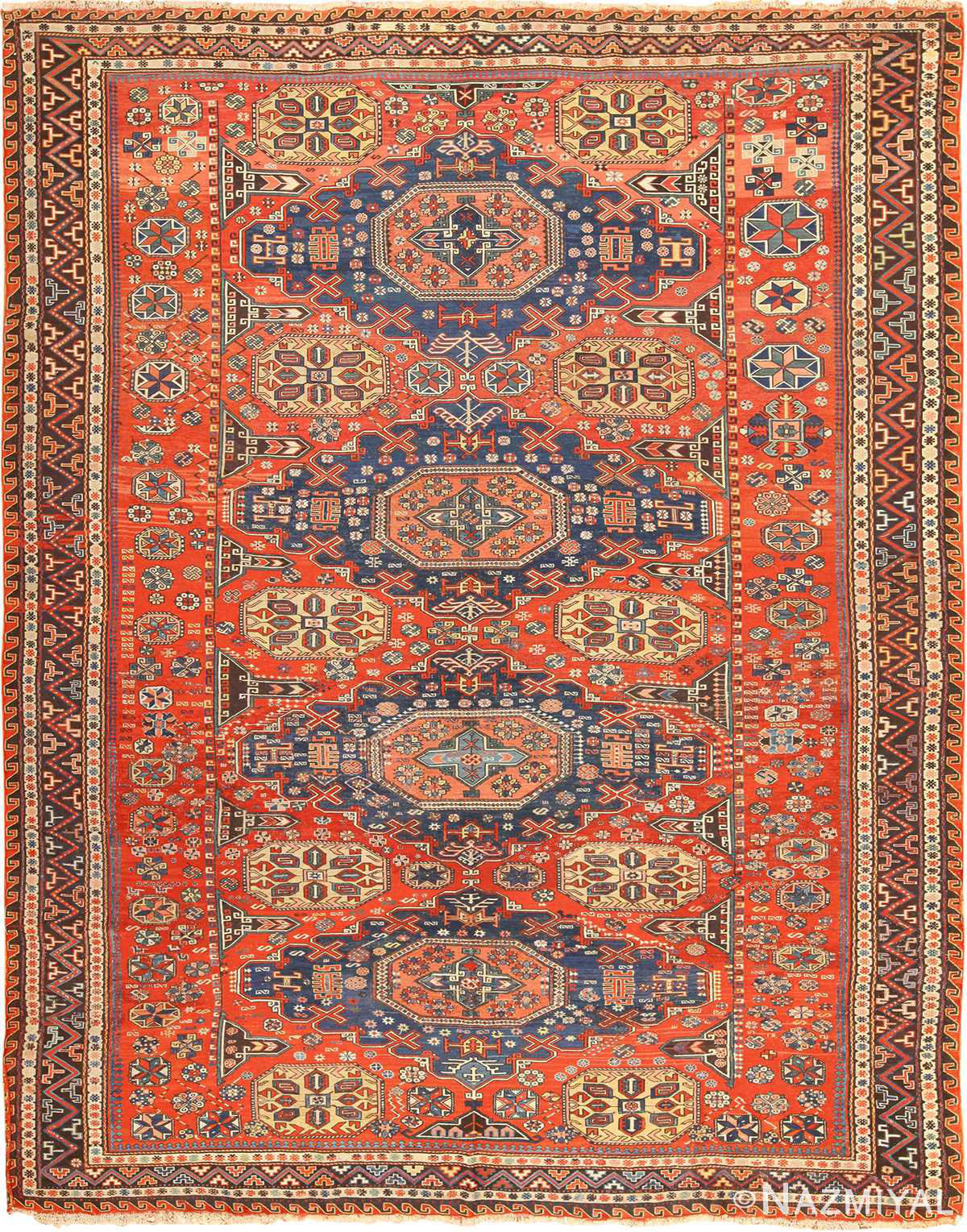 Blue Parakeet Rugs Antique Persian Scatter Rug No. 2491