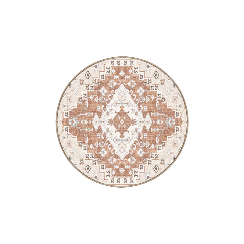 Firmine Hand Loomed Washable Oriental Indoor Rug, Round 8'