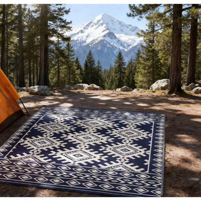Tapis réversible, tapis d'extérieur pour le patio pour la décoration, tapis de camping extérieur