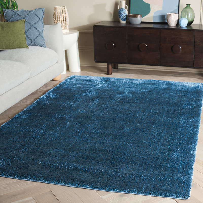 Faranaz Penelope Shag Performance Solid Colour Rug, Rectangle 4' x 6'
