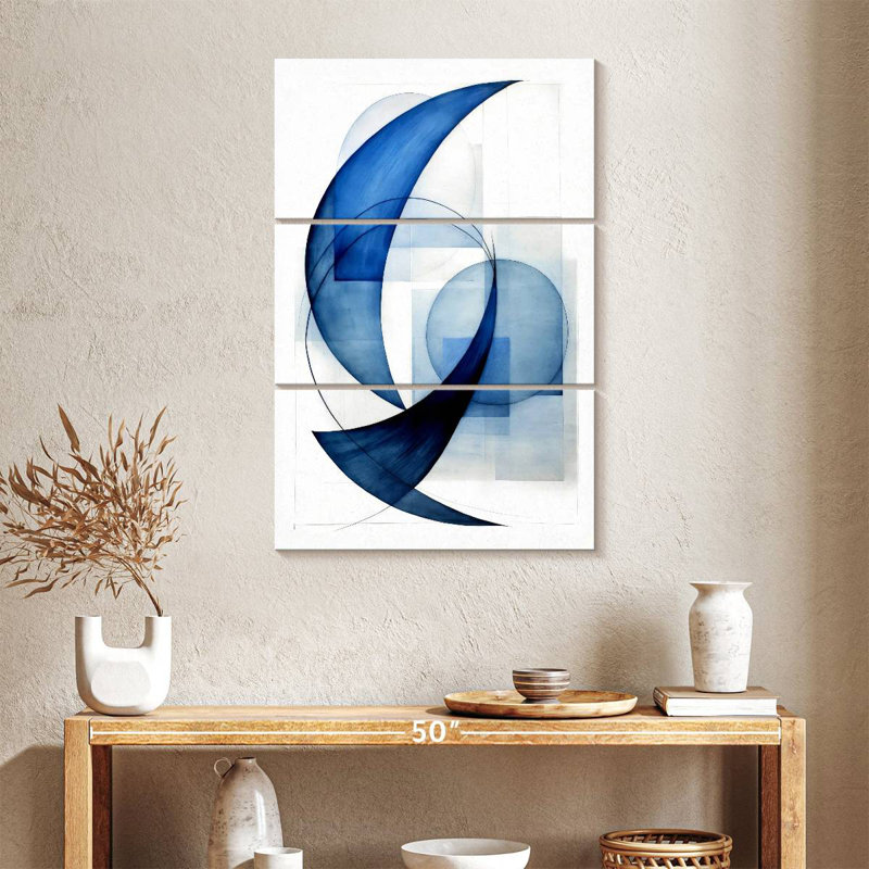 Cercles bleus dynamiques Avery II, H 38 po x l 24 po