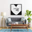 «Love is All», toile encadrée blanche | Décoration d'intérieur monochrome-119954261