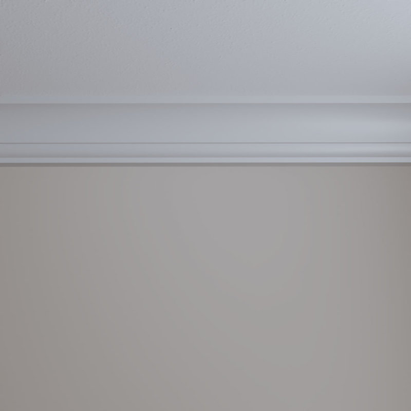 Primed Moisture Resistant Urethane Crown Moulding Sample, 12 in
