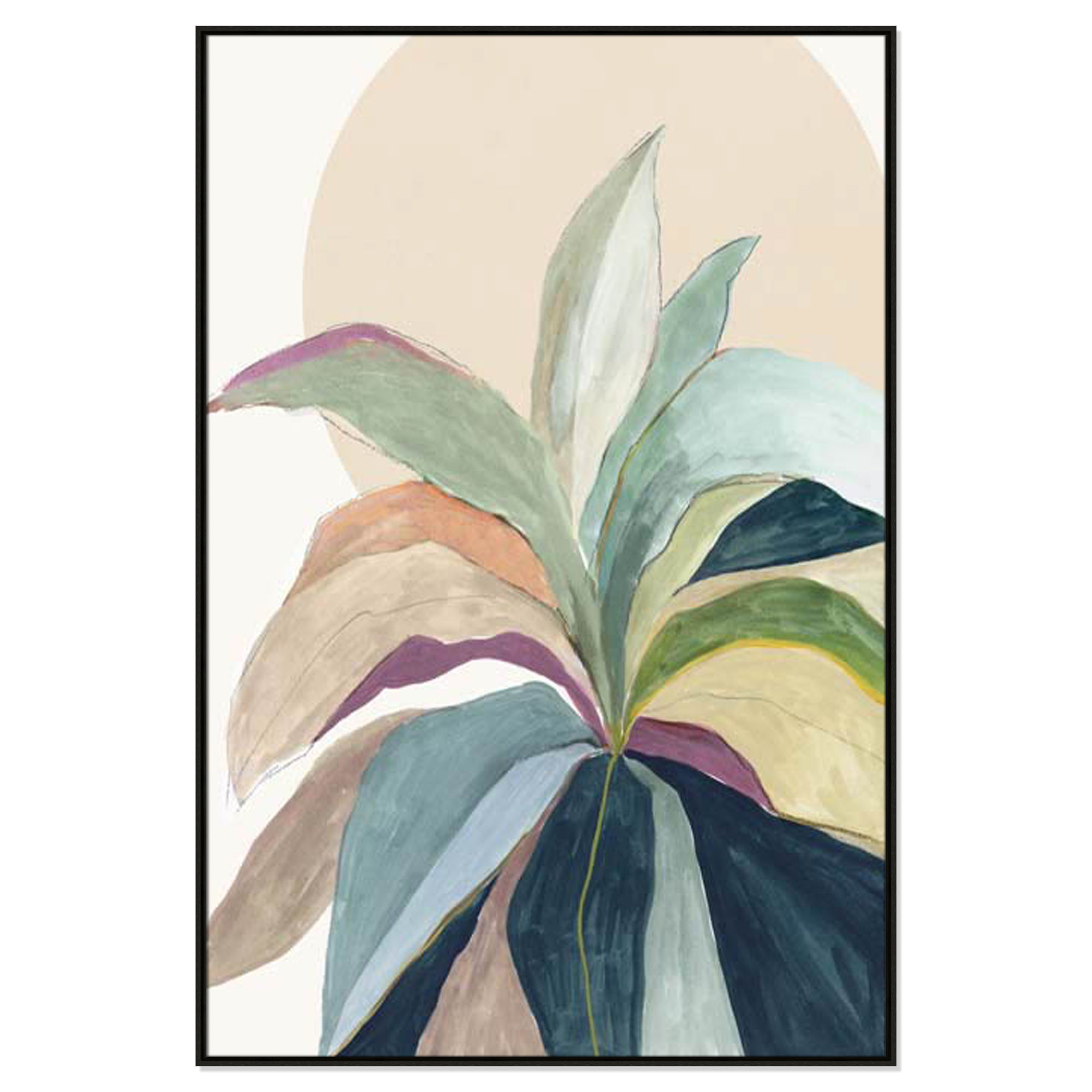 Sherbrooke Sunny Bright Leaves II by Asia Jensen Print, No Mat, Espresso Floater Framed, 61.5" H x 41.5" W x 2" D
