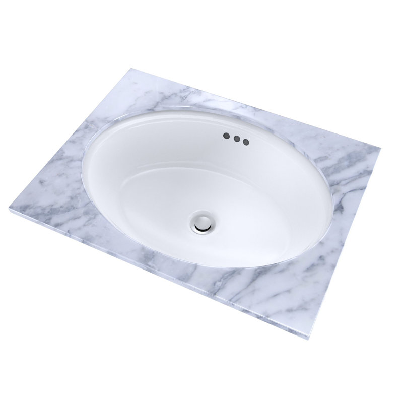 Lavabo de salle de bain ovale encastrable 18-3 / 4 po x 13-3 / 4 po TOTO® Dartmouth®, blanc coton, Coton