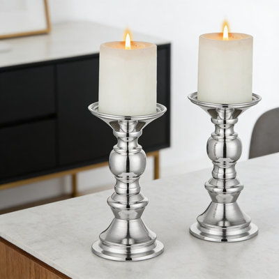 Ensemble de 2 porte-bougies élégants en métal, centre de table décoratif pour mariages, événements et décoration intérieure