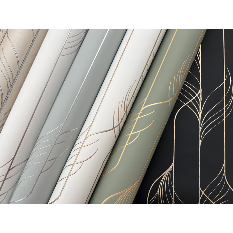 Elemental Thread Neutral Pearl and Silver Wallpaper, Black