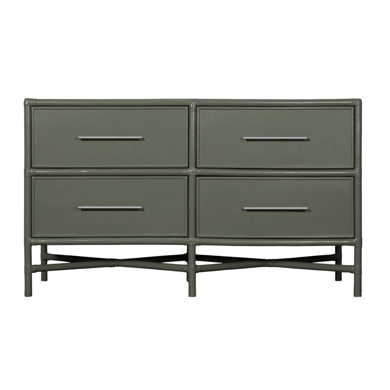 Venice 4 Drawers 54" W Double Dresser, Evergreen