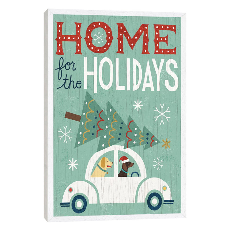 Home For The Holidays by Michael Mullan - Floater Frame Print on Canvas, White Framed