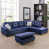 Blue Faux Leather