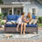 Anner 4-Piece Wicker Rattan Patio Conversation Set With Rectangle Fire Pit Table And Swivel Gliders-581290945-581290944