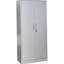 Armoire de rangement en métal robuste avec portes verrouillables et 4 tablettes réglables pour l'organisation de garage, de bureau ou d'entrepôt.-200201344