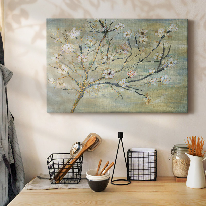 «Blossoms & Spring Rain», toile tendue avec châssis, H 12 po x l 18 po