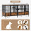 Meuble de rangement robuste pour chien de 67 po avec séparateur réglable
