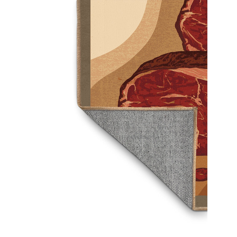 Tapis brun rôti lavable à la machine Abram, 2 x 5