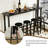 Modern Minimalist 4-Person Bar Table And Stool Set – Rectangle Bar Counter With Iron Legs And Wooden Seats-637178166-637178164-637178160