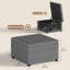 Banc ottoman de rangement capitonné, gris foncé-1137067499