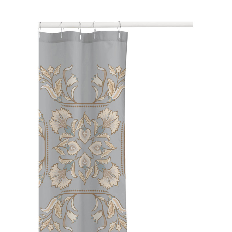 Rideau de douche Rumi, Gris / Blanc