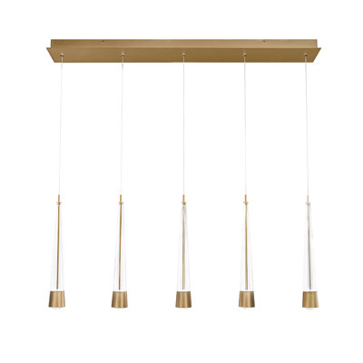 Luminaire suspendu linéaire à 5 lumières Quill
