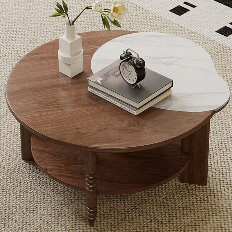 Medieval-style solid wood coffee table