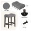 Ensemble de table de bar 4 pièces gris foncé avec prise de courant et ports USB - Console derrière le canapé avec 3 tabourets rembourrés pour le salon