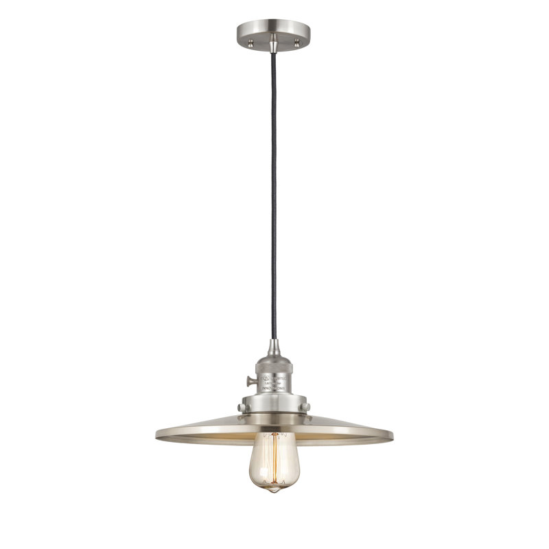 Luminaire suspendu simple 1 lumière, Laiton brossé, Laiton brossé, H 5,88 po x l 12 po x P 12 po