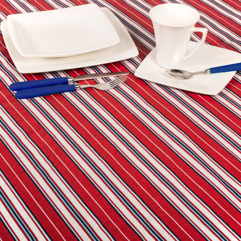 Sandsmere Striped Tablecloth, 90" x 52" Rectangle