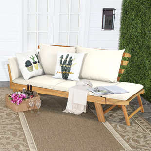 502.92cm Wide Acacia Garden Sofa with Cushions