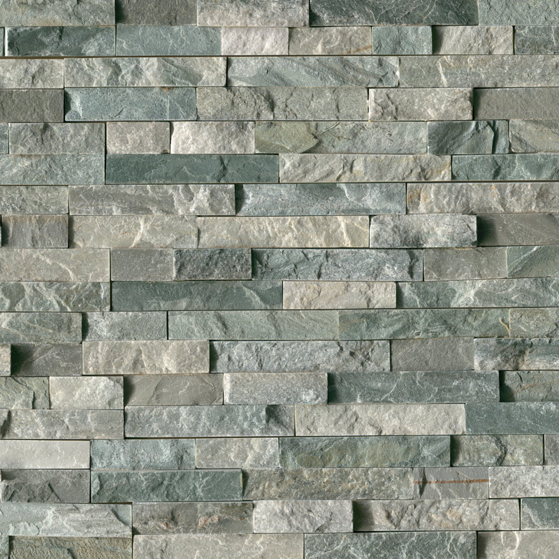 Stonecrest 9 in. x 24 in. Split Face Natural Stone Ledger Panel Wall Tile, Cobalt Mist