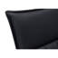 Chaise de salle à manger de 2 personnes, revêtue de tissu noir, base en métal, look contemporain pour table