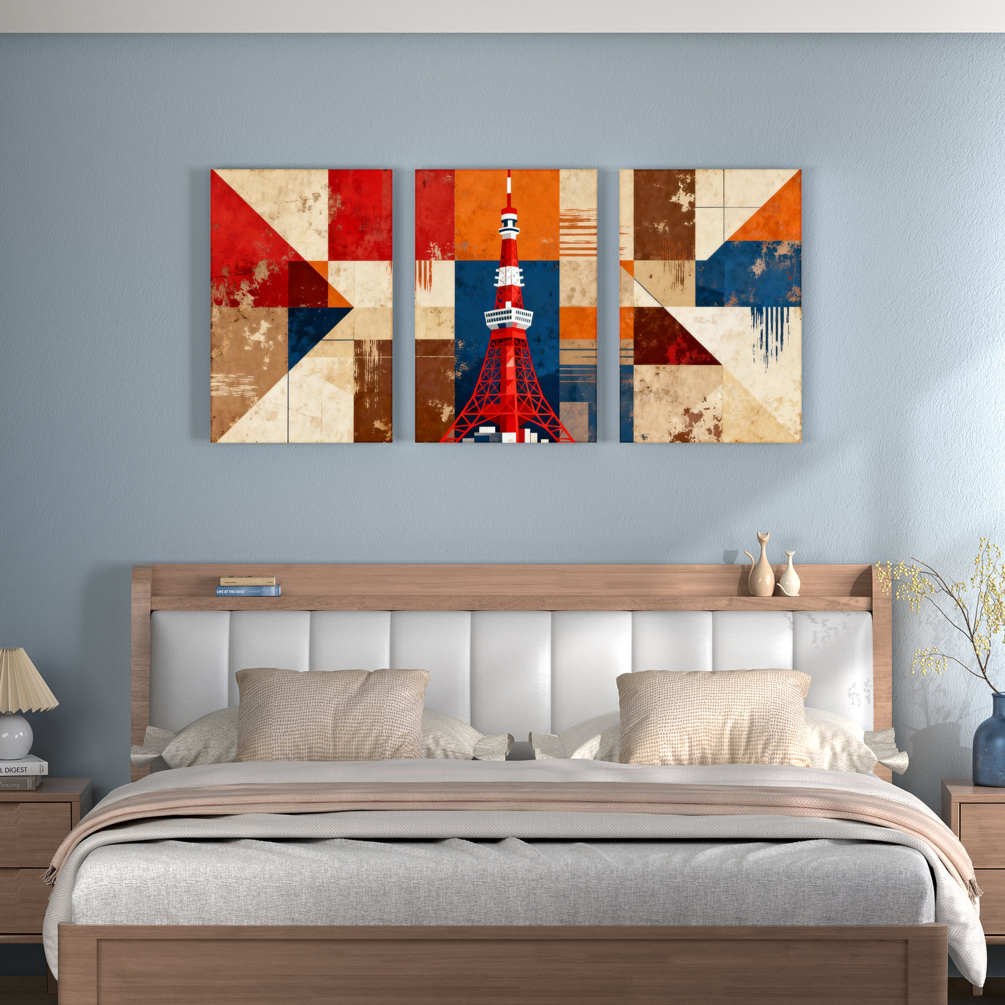 Winston Porter Tokyo Tower Abstract Geometric Canvas Wrapped Wall Art ...