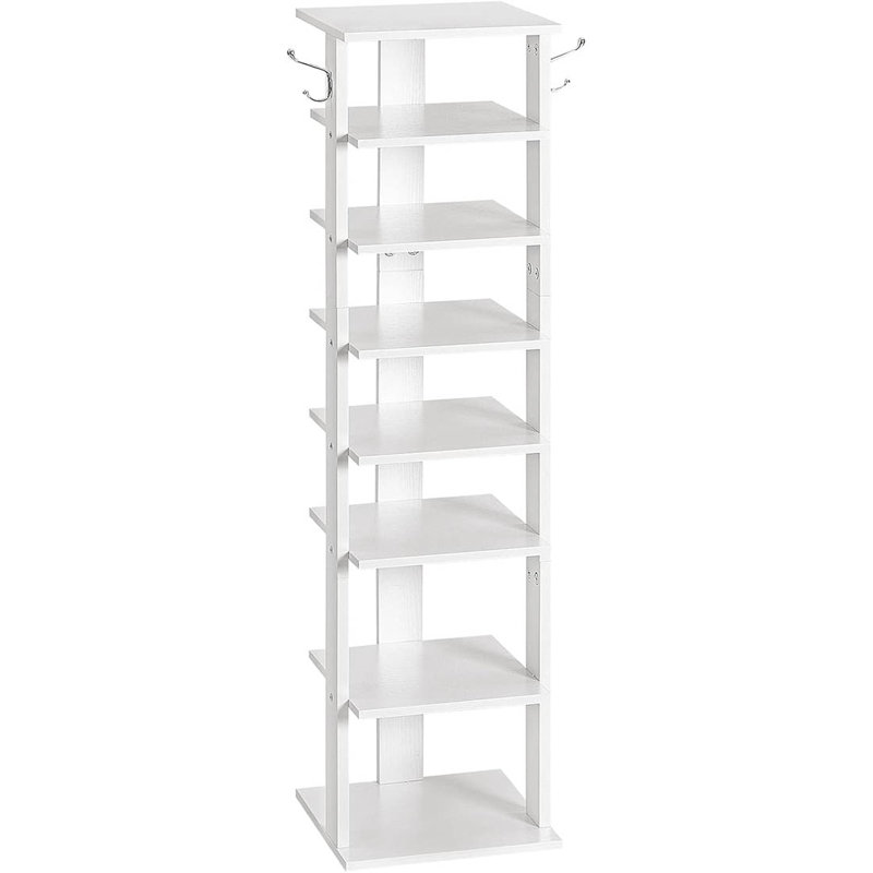 8 Pair Shoe Rack, White
