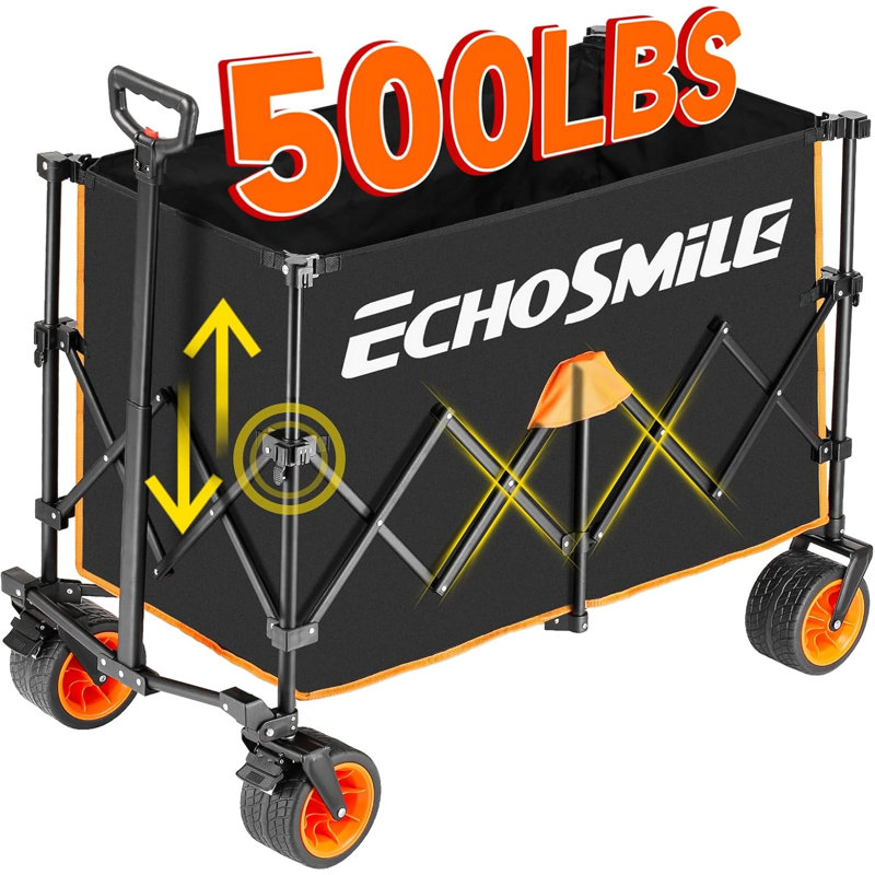 Chariot de camping télescopique noir et orange