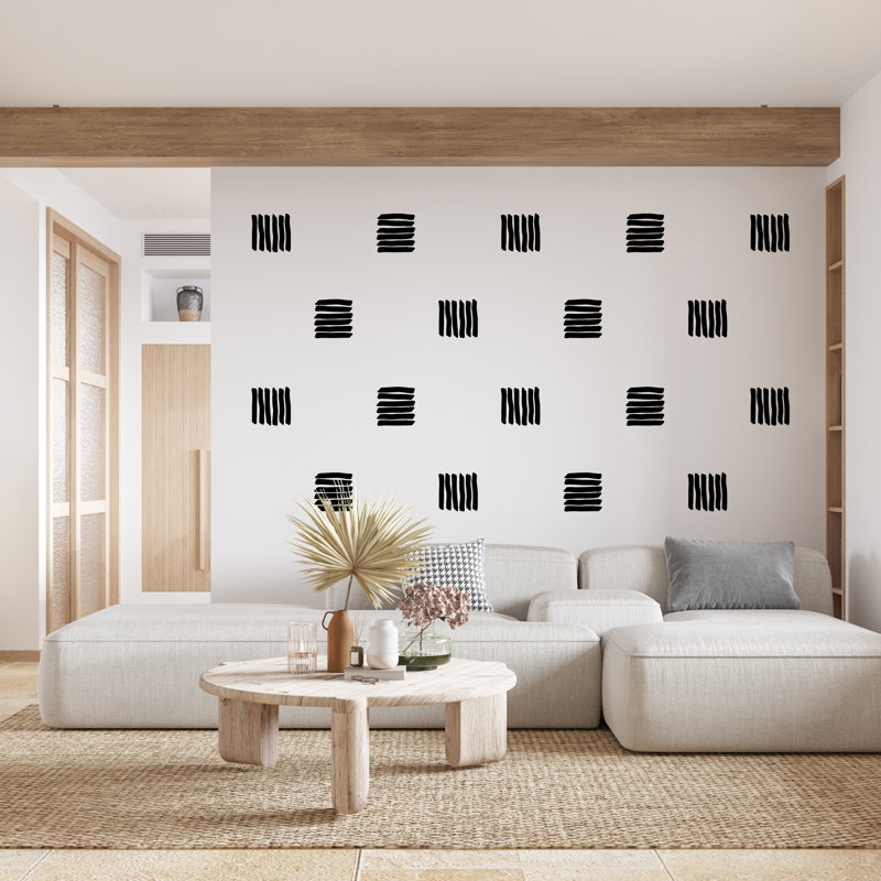 3897 Abstract Non-Wall Damaging, Black