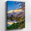 Toile, "Tranquil Spring Scene Doting A Majestic Snow Capped Mountain", art mural sur fond entouré de cerises délicates-1265890146