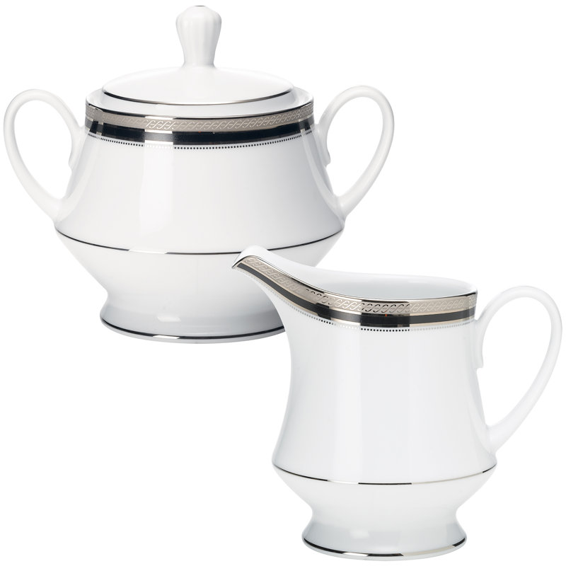 Ensemble sucrier et crémier Noritake Austin Platinum