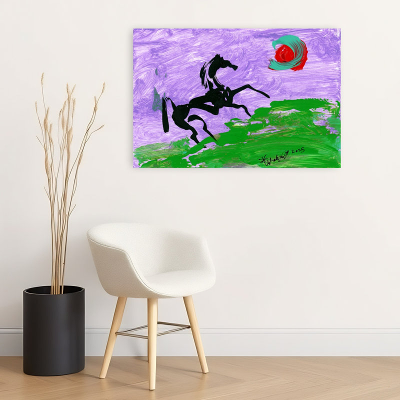 Abstrait cheval mauve abstrait, art dramatique, paysage, cheval