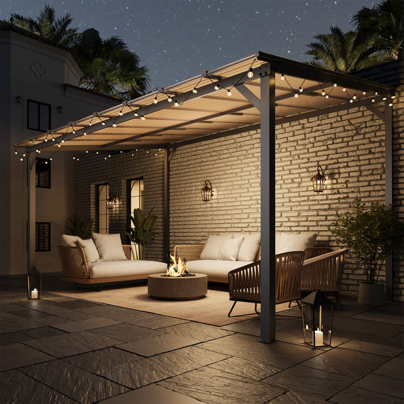 Pavillon de jardin en aluminium, H 168,00 po x l 120,00 po x P 102,00 po