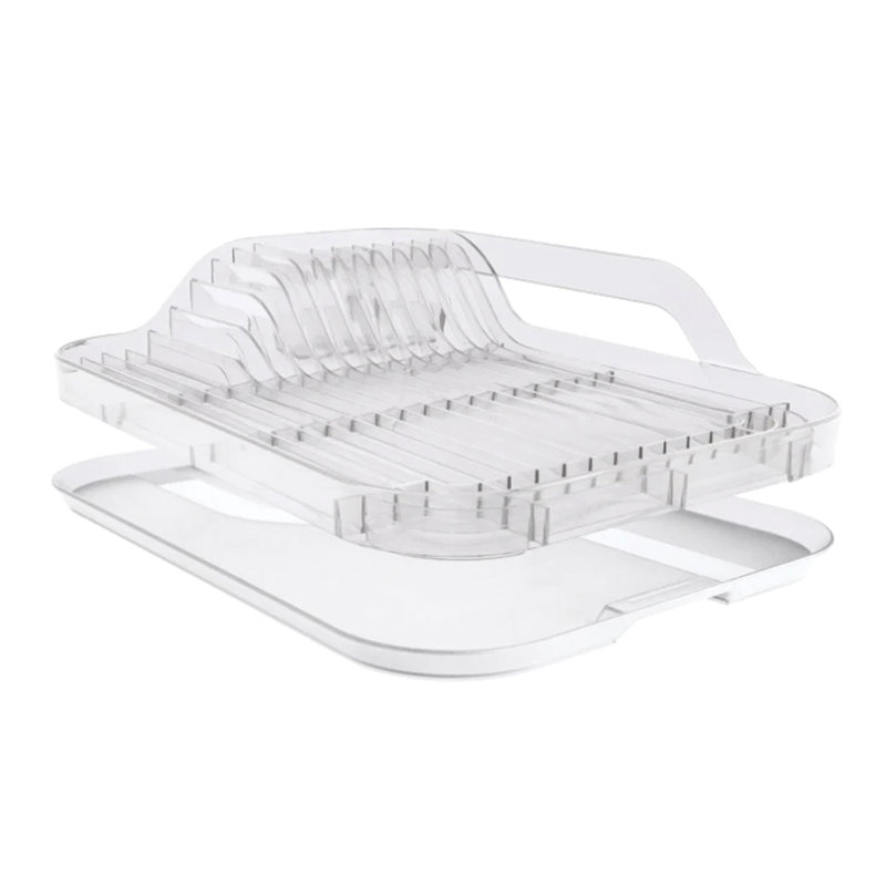 Clear Polystyrene Dish Rack with Utensil Cup